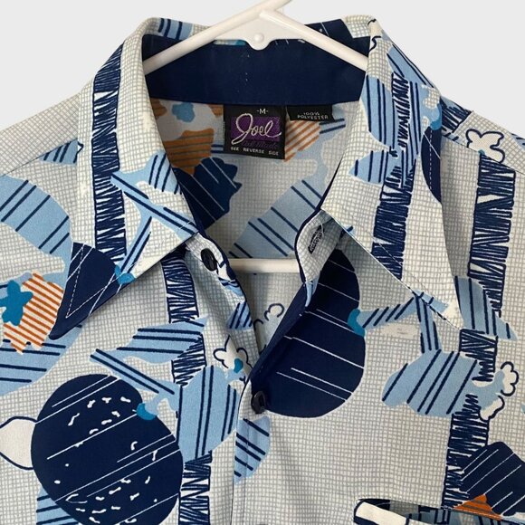 Vintage Joel California Abstract Retro Disco Button-Up Shirt Men's Medium Rare - Picture 5 of 11